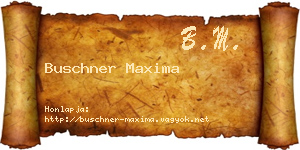 Buschner Maxima névjegykártya